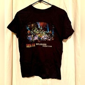 Nirvana Graphic Tee Unplugged In New York Unisex Sz S Short Sleeve 2 Side Grunge